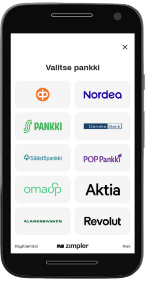 Zimpler tuetut suomalaiset pankit