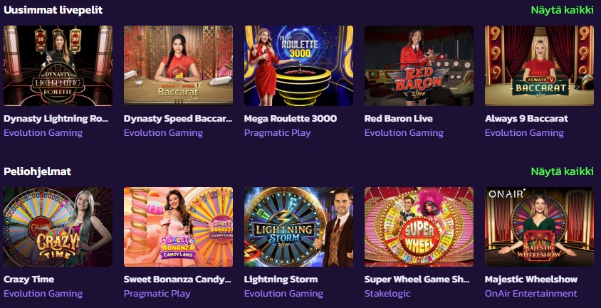 kuva pay n play livekasinon aulasta